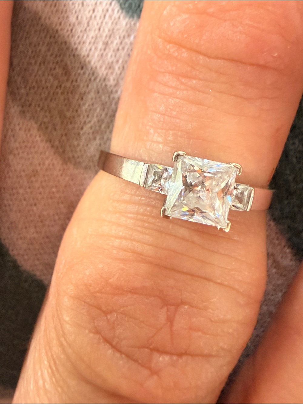 Princess Cut Solitaire Engagement Ring 10KT White Gold Sz6